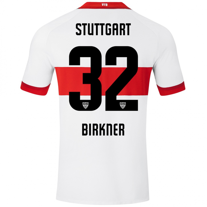 Niño Camiseta Hanna Birkner #32 Blanco Rojo 1ª Equipación 2024/25 La Camisa Perú