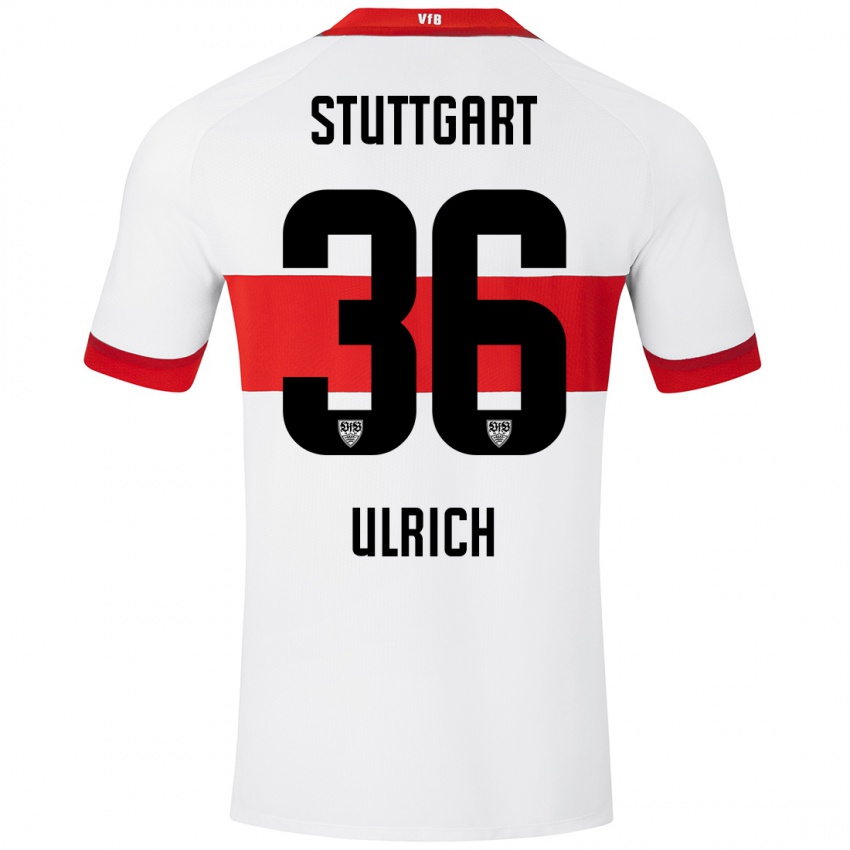 Niño Camiseta Laurin Ulrich #36 Blanco Rojo 1ª Equipación 2024/25 La Camisa Perú