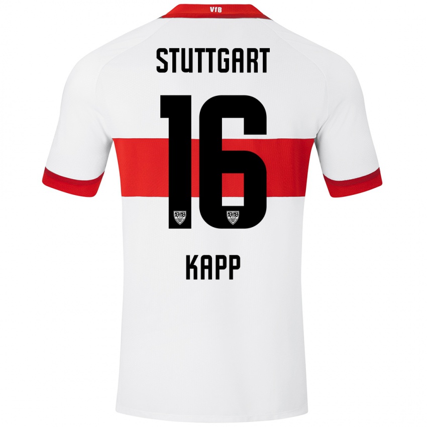 Niño Camiseta Patrick Kapp #16 Blanco Rojo 1ª Equipación 2024/25 La Camisa Perú