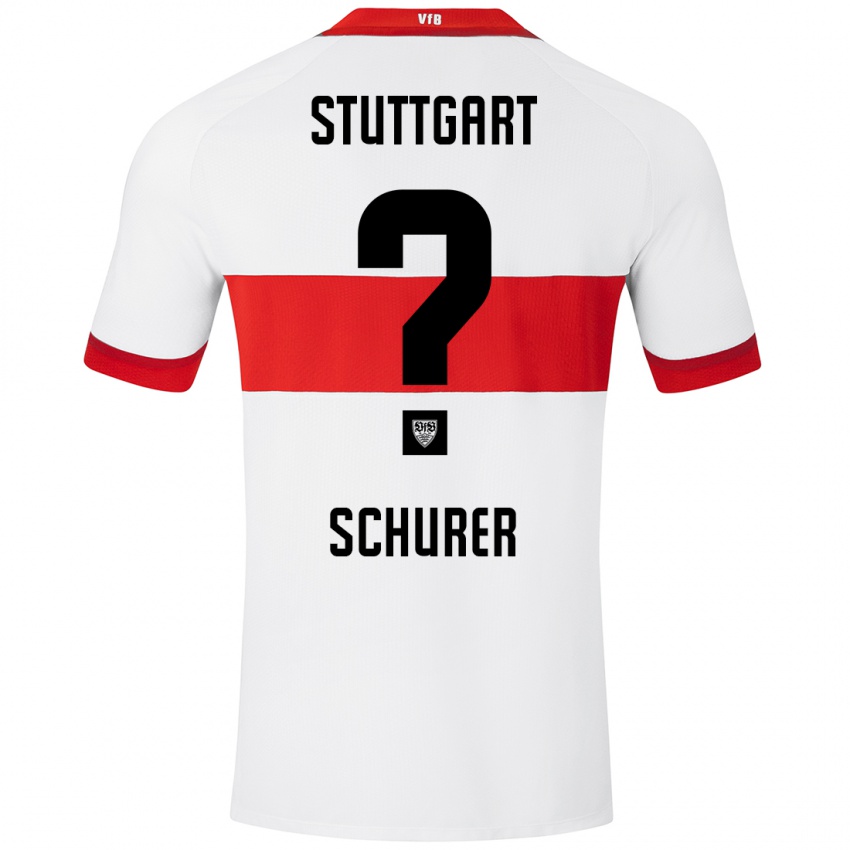 Niño Camiseta Leon Schürer #0 Blanco Rojo 1ª Equipación 2024/25 La Camisa Perú