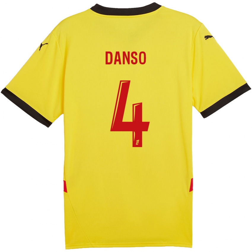 Niño Camiseta Kevin Danso #4 Amarillo Rojo 1ª Equipación 2024/25 La Camisa Perú