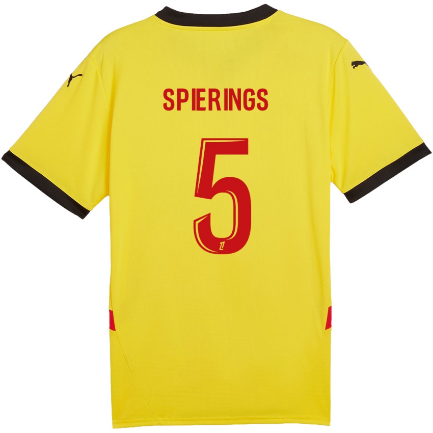 Niño Camiseta Stijn Spierings #5 Amarillo Rojo 1ª Equipación 2024/25 La Camisa Perú