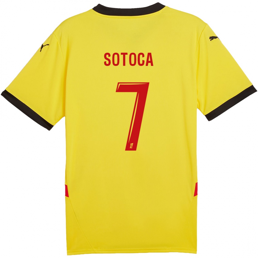 Niño Camiseta Florian Sotoca #7 Amarillo Rojo 1ª Equipación 2024/25 La Camisa Perú