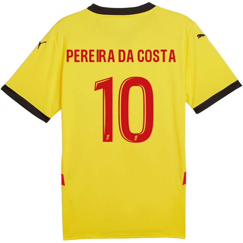 Niño Camiseta David Pereira Da Costa #10 Amarillo Rojo 1ª Equipación 2024/25 La Camisa Perú