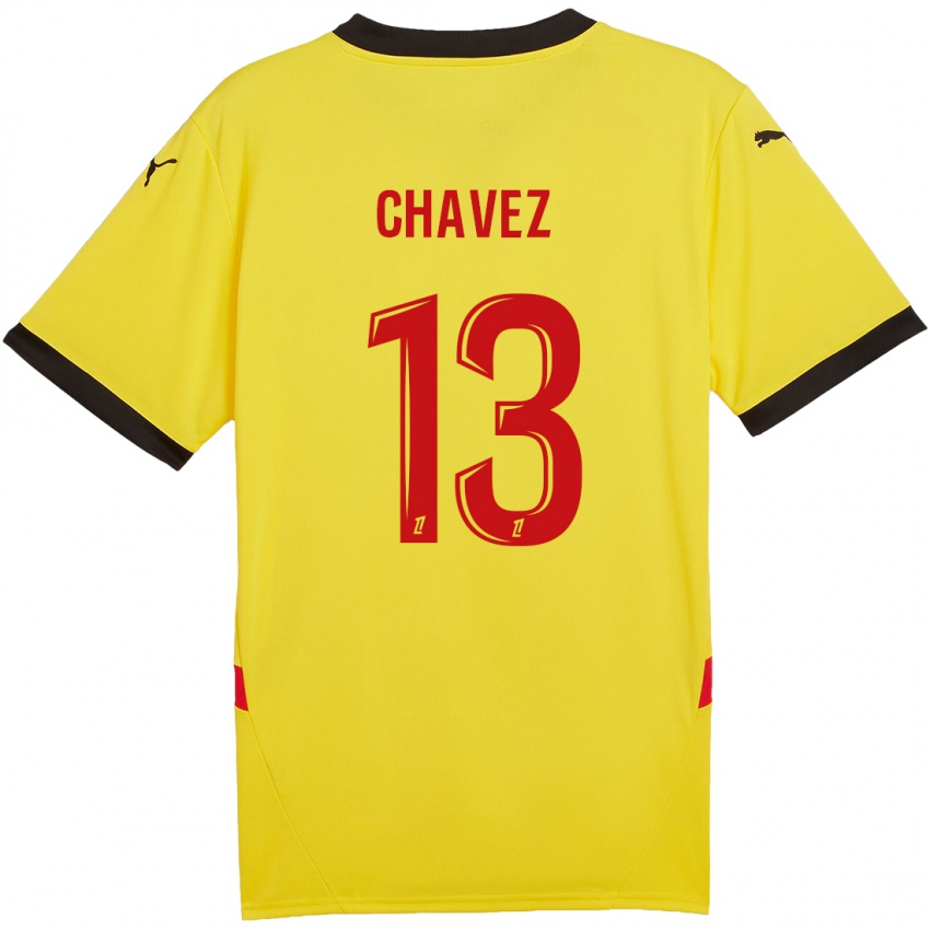 Niño Camiseta Jhoanner Chávez #13 Amarillo Rojo 1ª Equipación 2024/25 La Camisa Perú