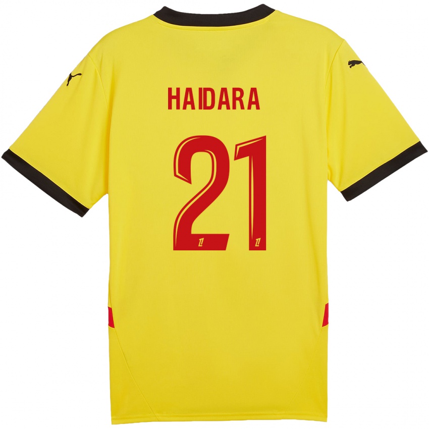 Niño Camiseta Massadio Haidara #21 Amarillo Rojo 1ª Equipación 2024/25 La Camisa Perú