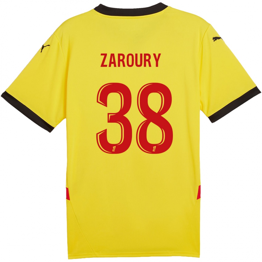 Niño Camiseta Anass Zaroury #38 Amarillo Rojo 1ª Equipación 2024/25 La Camisa Perú