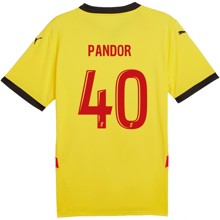 Niño Camiseta Yannick Pandor #40 Amarillo Rojo 1ª Equipación 2024/25 La Camisa Perú