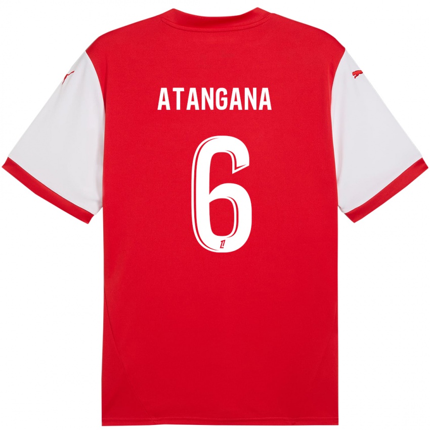 Niño Camiseta Valentin Atangana Edoa #6 Rojo Blanco 1ª Equipación 2024/25 La Camisa Perú