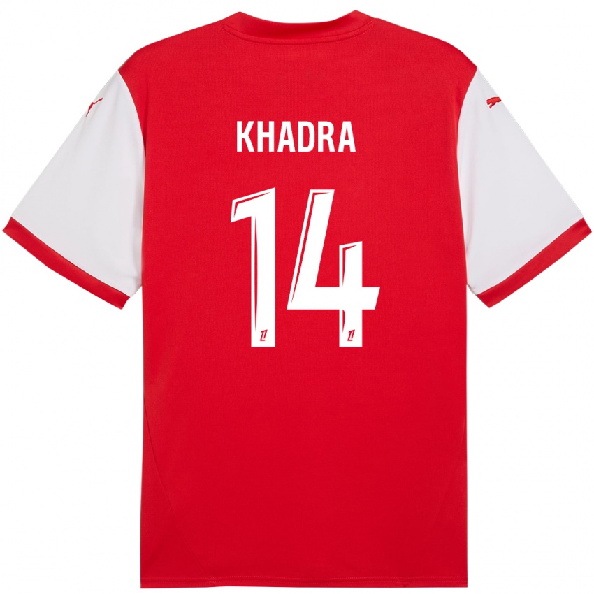 Niño Camiseta Reda Khadra #14 Rojo Blanco 1ª Equipación 2024/25 La Camisa Perú