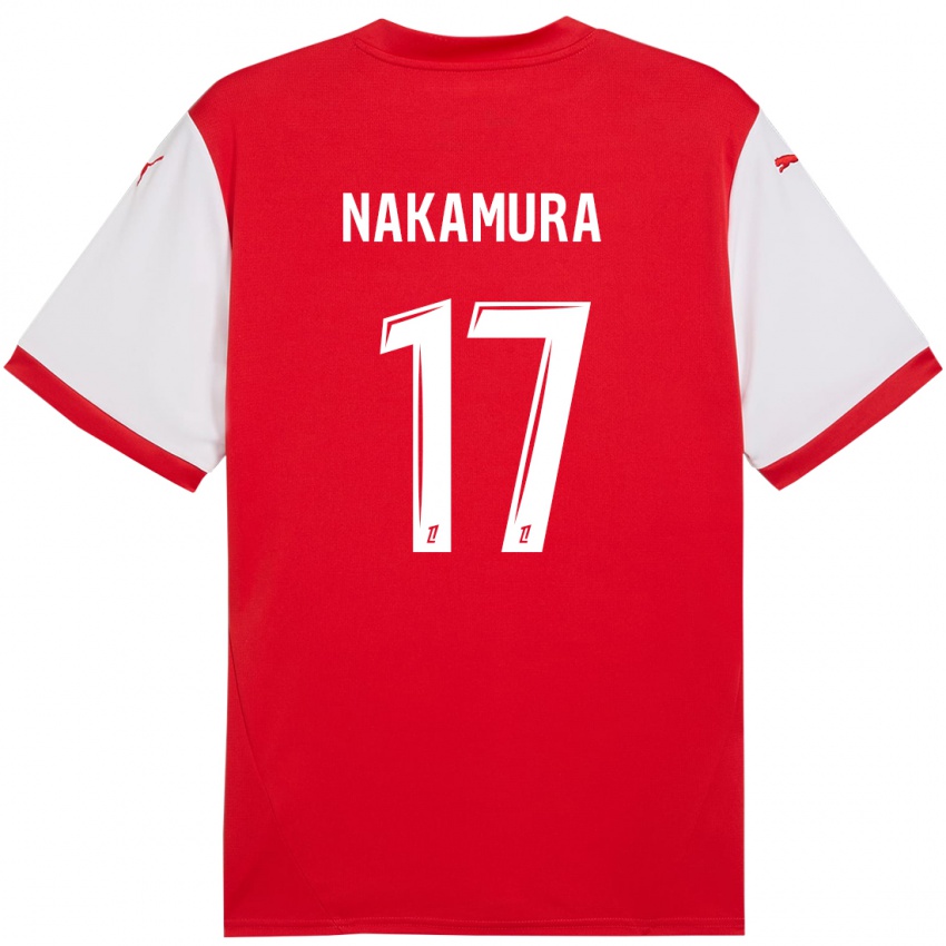 Niño Camiseta Keito Nakamura #17 Rojo Blanco 1ª Equipación 2024/25 La Camisa Perú