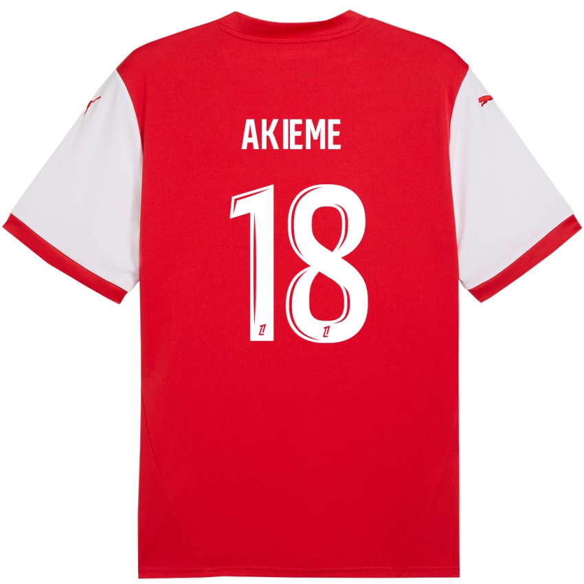 Niño Camiseta Sergio Akieme #18 Rojo Blanco 1ª Equipación 2024/25 La Camisa Perú