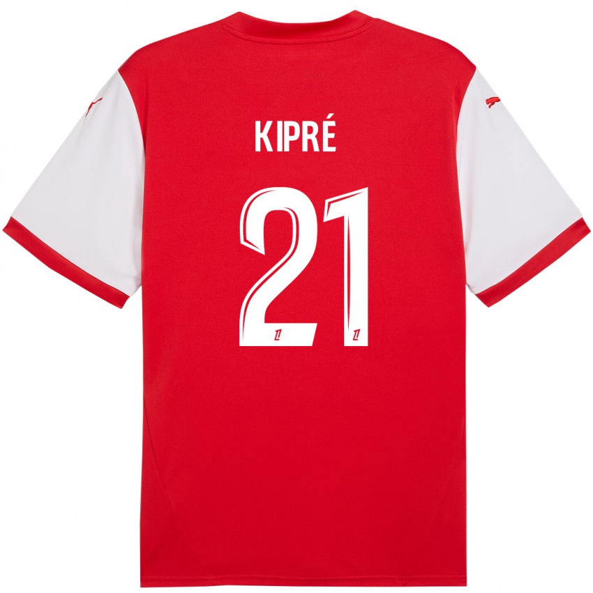 Niño Camiseta Cédric Kipré #21 Rojo Blanco 1ª Equipación 2024/25 La Camisa Perú