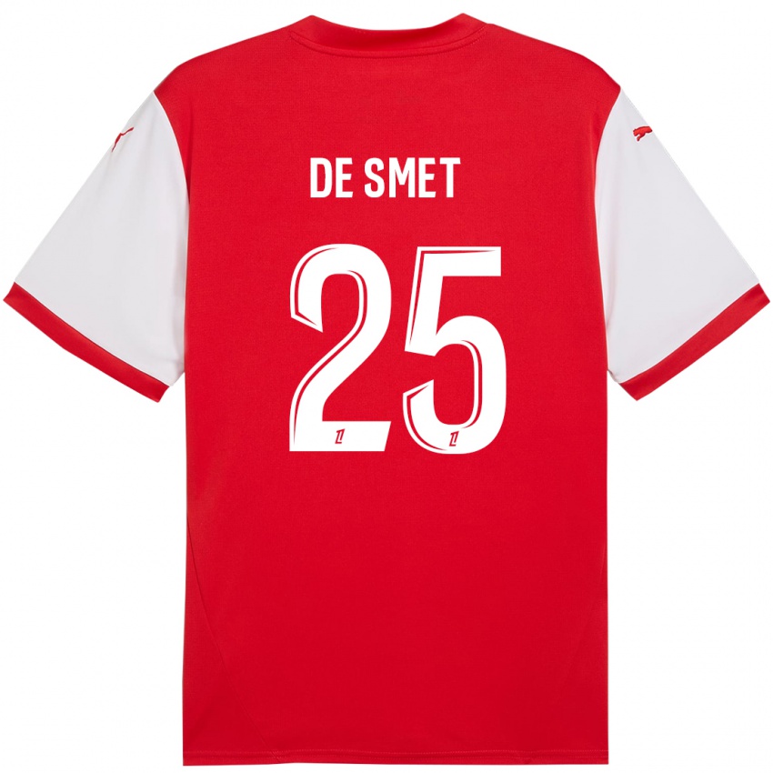 Niño Camiseta Thibault De Smet #25 Rojo Blanco 1ª Equipación 2024/25 La Camisa Perú