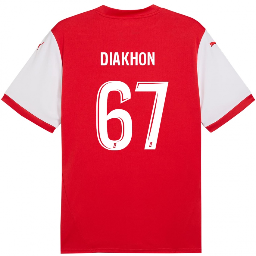 Niño Camiseta Mamadou Diakhon #67 Rojo Blanco 1ª Equipación 2024/25 La Camisa Perú