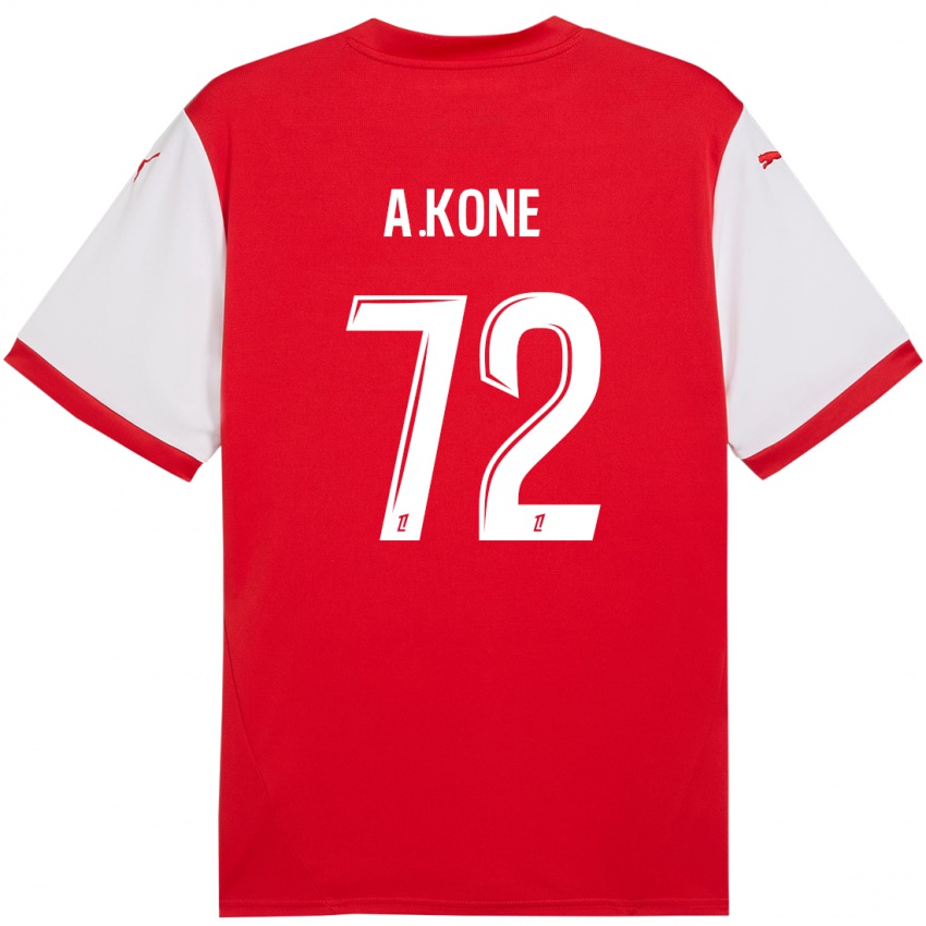 Niño Camiseta Amadou Koné #72 Rojo Blanco 1ª Equipación 2024/25 La Camisa Perú