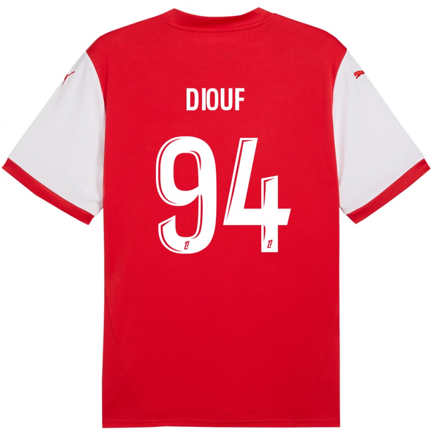 Niño Camiseta Yehvann Diouf #94 Rojo Blanco 1ª Equipación 2024/25 La Camisa Perú