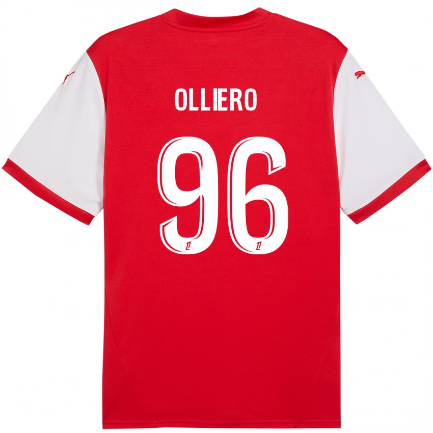 Niño Camiseta Alexandre Olliero #96 Rojo Blanco 1ª Equipación 2024/25 La Camisa Perú