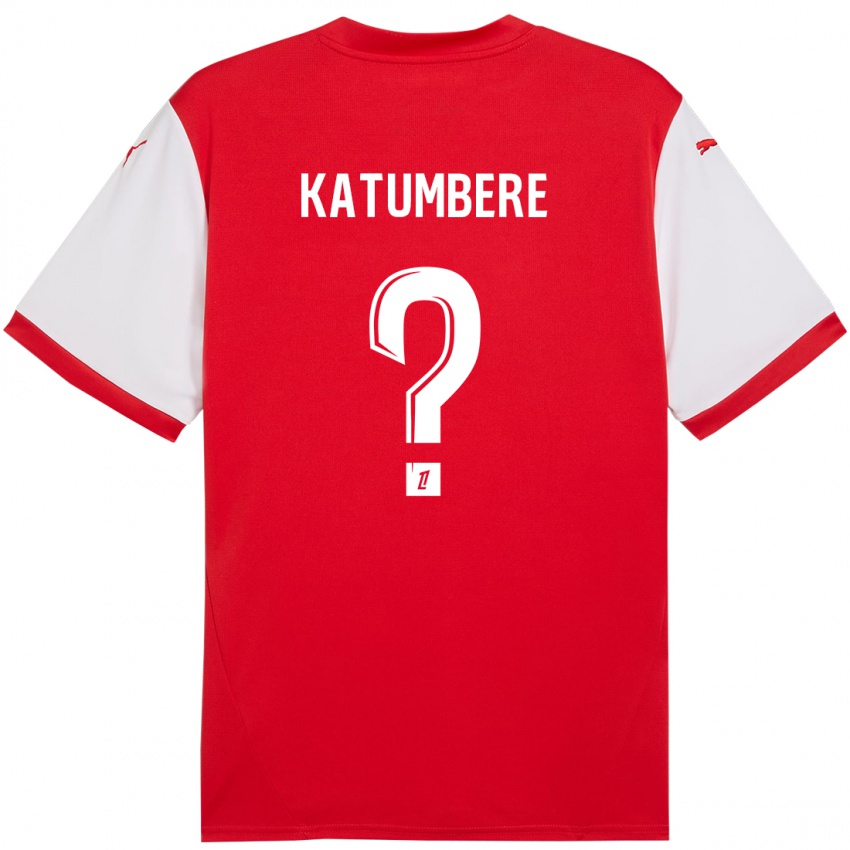 Niño Camiseta Noah Katumbere #0 Rojo Blanco 1ª Equipación 2024/25 La Camisa Perú