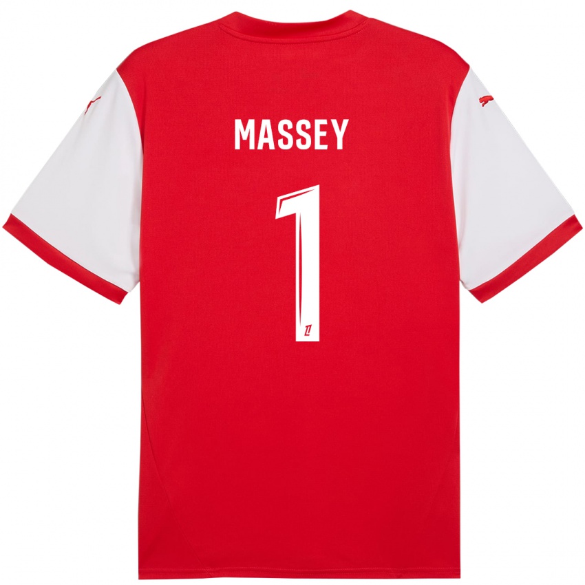 Niño Camiseta Kayza Massey #1 Rojo Blanco 1ª Equipación 2024/25 La Camisa Perú