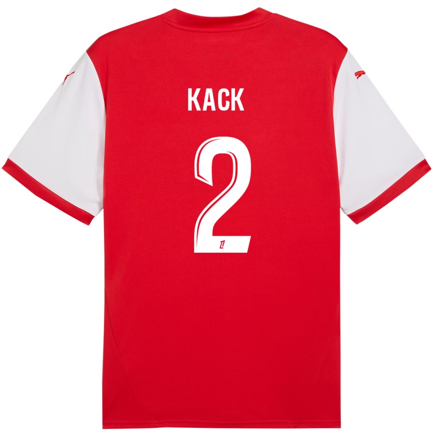 Niño Camiseta Mathilde Kack #2 Rojo Blanco 1ª Equipación 2024/25 La Camisa Perú