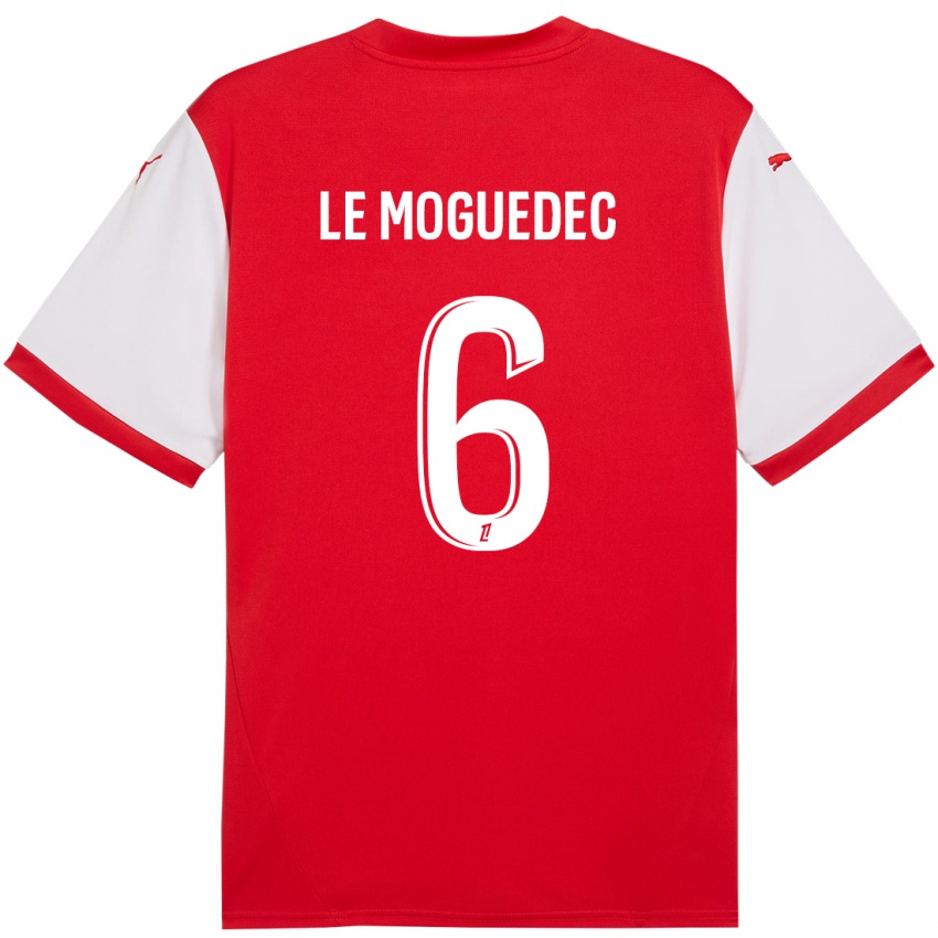 Niño Camiseta Anaële Le Moguédec #6 Rojo Blanco 1ª Equipación 2024/25 La Camisa Perú