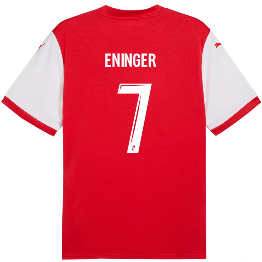 Niño Camiseta Thelma Eninger #7 Rojo Blanco 1ª Equipación 2024/25 La Camisa Perú