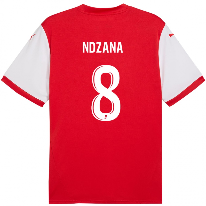 Niño Camiseta Colette Ndzana Fegue #8 Rojo Blanco 1ª Equipación 2024/25 La Camisa Perú