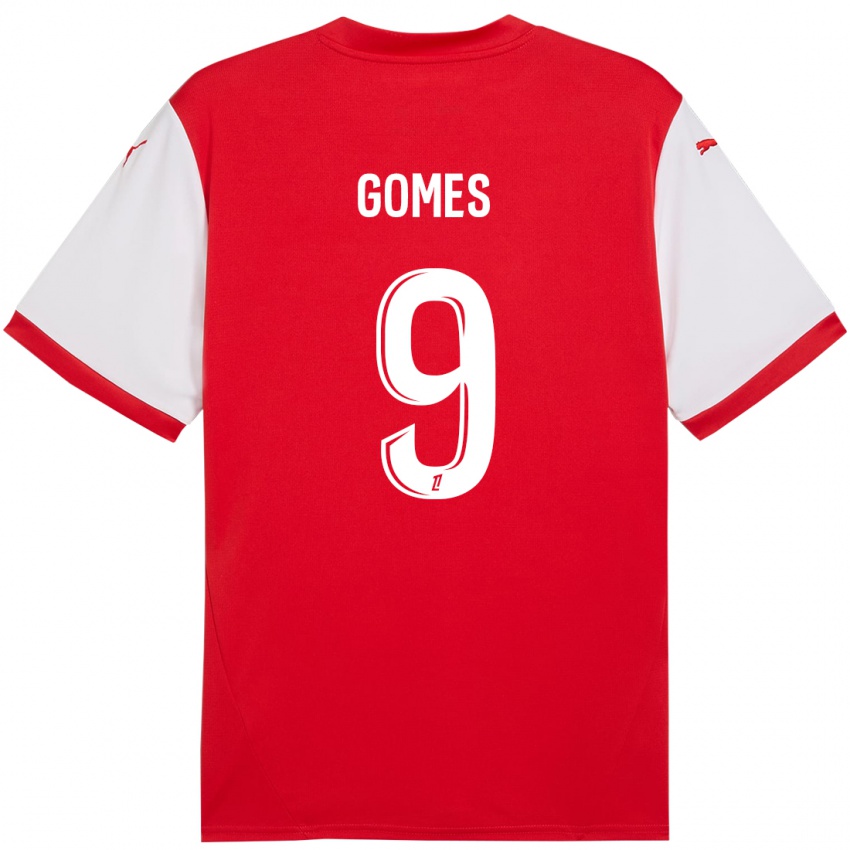 Niño Camiseta Mélissa Gomes #9 Rojo Blanco 1ª Equipación 2024/25 La Camisa Perú