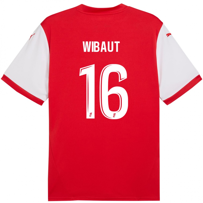 Niño Camiseta Clara Wibaut #16 Rojo Blanco 1ª Equipación 2024/25 La Camisa Perú