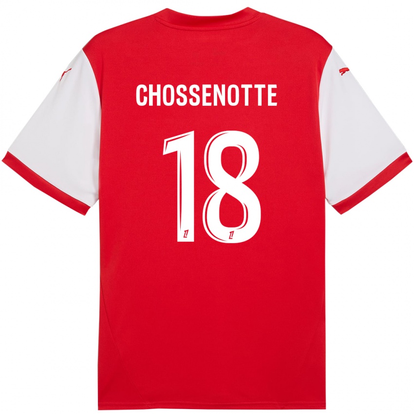 Niño Camiseta Shana Chossenotte #18 Rojo Blanco 1ª Equipación 2024/25 La Camisa Perú