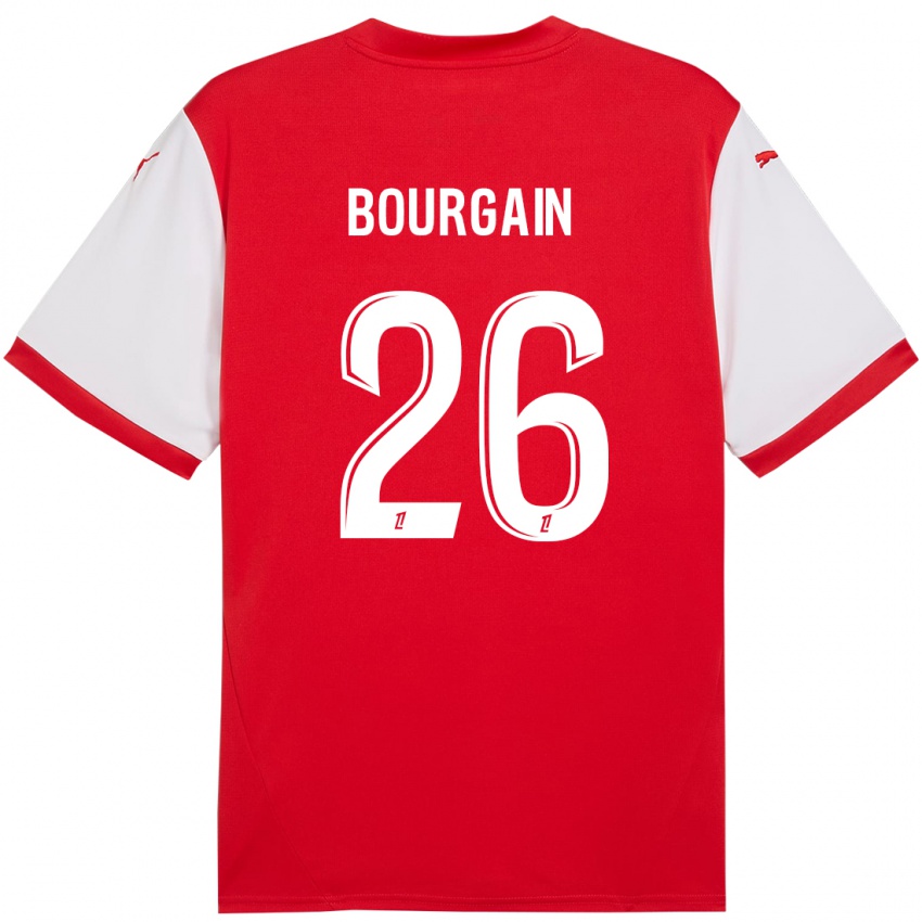 Niño Camiseta Lea Bourgain #26 Rojo Blanco 1ª Equipación 2024/25 La Camisa Perú