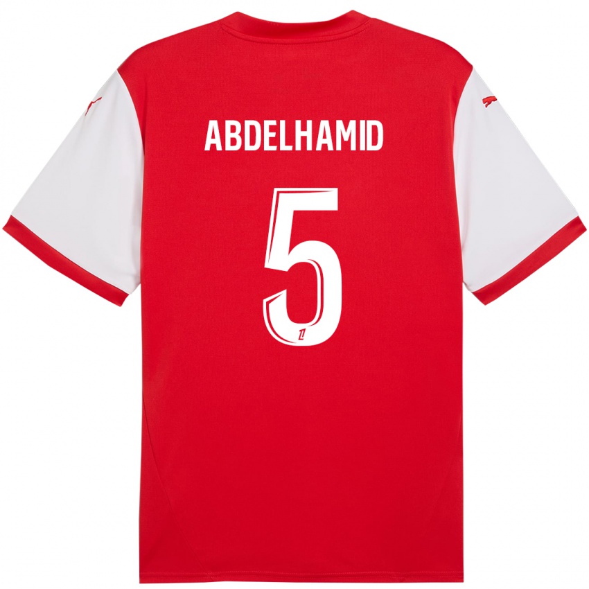 Niño Camiseta Yunis Abdelhamid #5 Rojo Blanco 1ª Equipación 2024/25 La Camisa Perú