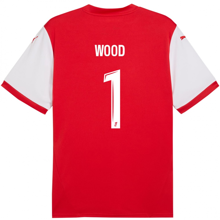 Niño Camiseta Mackenzie Wood #1 Rojo Blanco 1ª Equipación 2024/25 La Camisa Perú