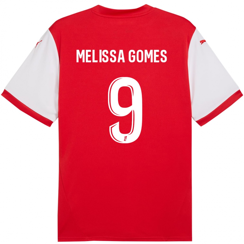 Niño Camiseta Melissa Ferreira Gomes #9 Rojo Blanco 1ª Equipación 2024/25 La Camisa Perú