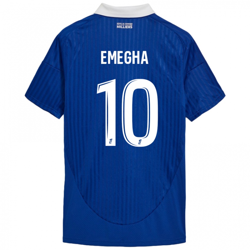 Niño Camiseta Emanuel Emegha #10 Azul Blanco 1ª Equipación 2024/25 La Camisa Perú