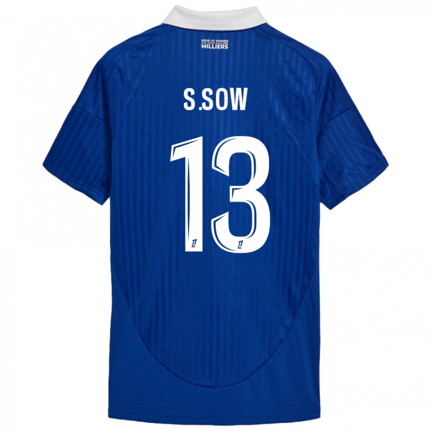 Niño Camiseta Saïdou Sow #13 Azul Blanco 1ª Equipación 2024/25 La Camisa Perú