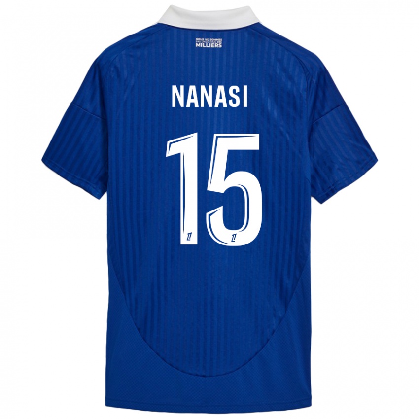 Niño Camiseta Sebastian Nanasi #15 Azul Blanco 1ª Equipación 2024/25 La Camisa Perú