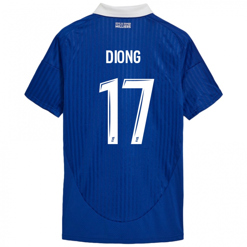 Niño Camiseta Pape Diong #17 Azul Blanco 1ª Equipación 2024/25 La Camisa Perú