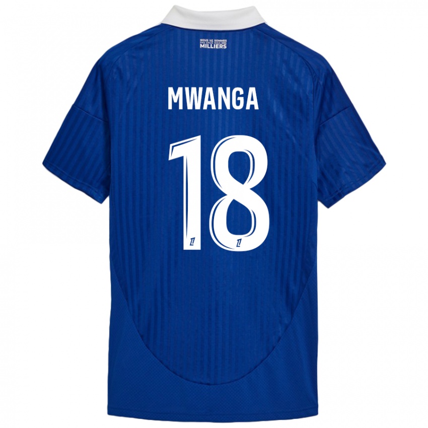 Niño Camiseta Junior Mwanga #18 Azul Blanco 1ª Equipación 2024/25 La Camisa Perú