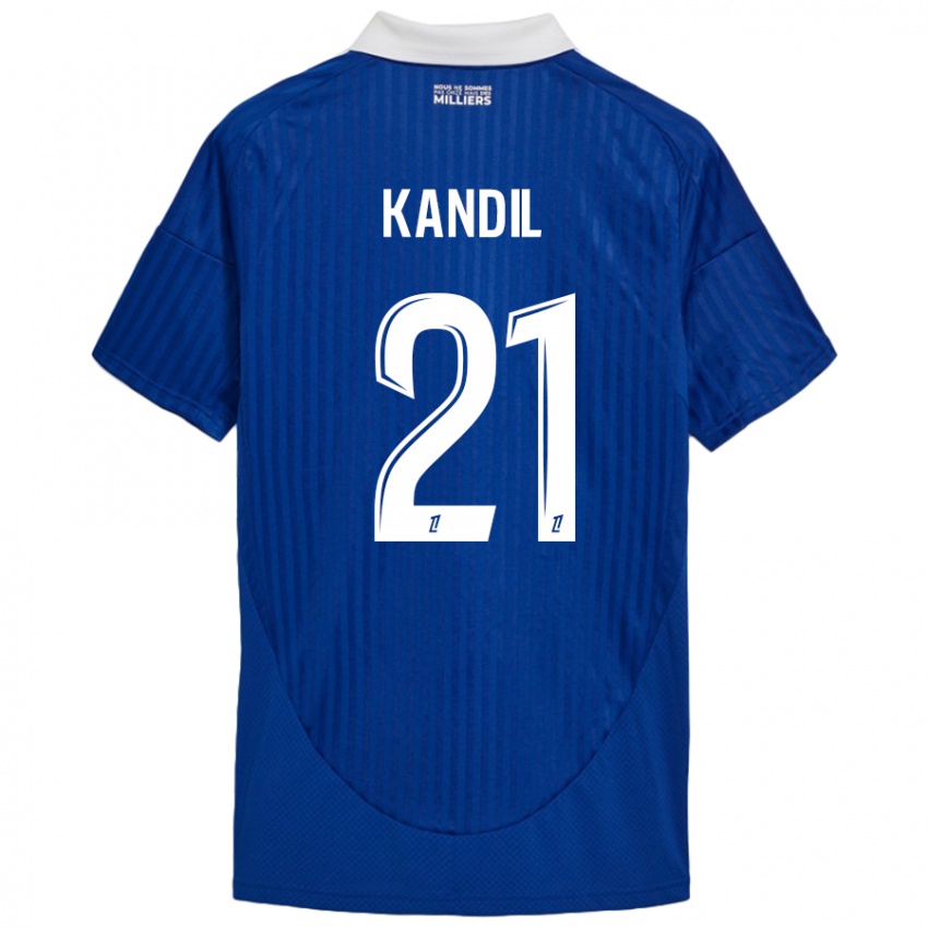 Niño Camiseta Nordine Kandil #21 Azul Blanco 1ª Equipación 2024/25 La Camisa Perú