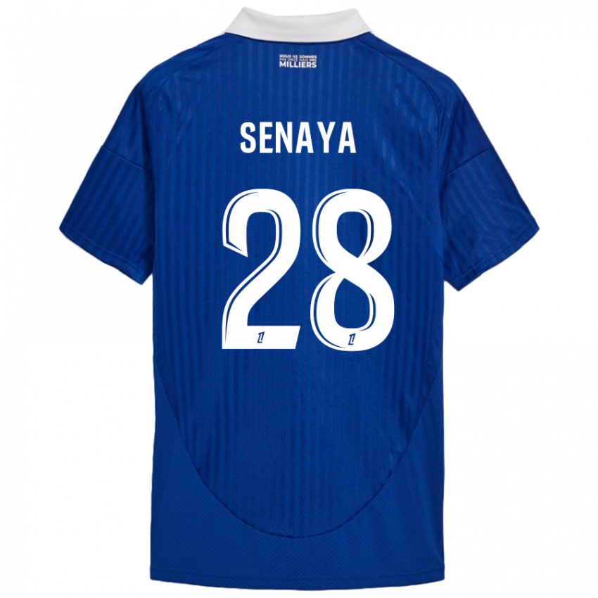 Niño Camiseta Marvin Senaya #28 Azul Blanco 1ª Equipación 2024/25 La Camisa Perú