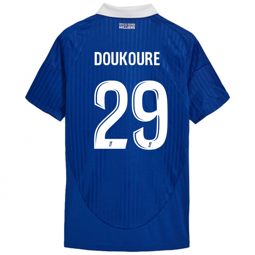 Niño Camiseta Ismaël Doukouré #29 Azul Blanco 1ª Equipación 2024/25 La Camisa Perú