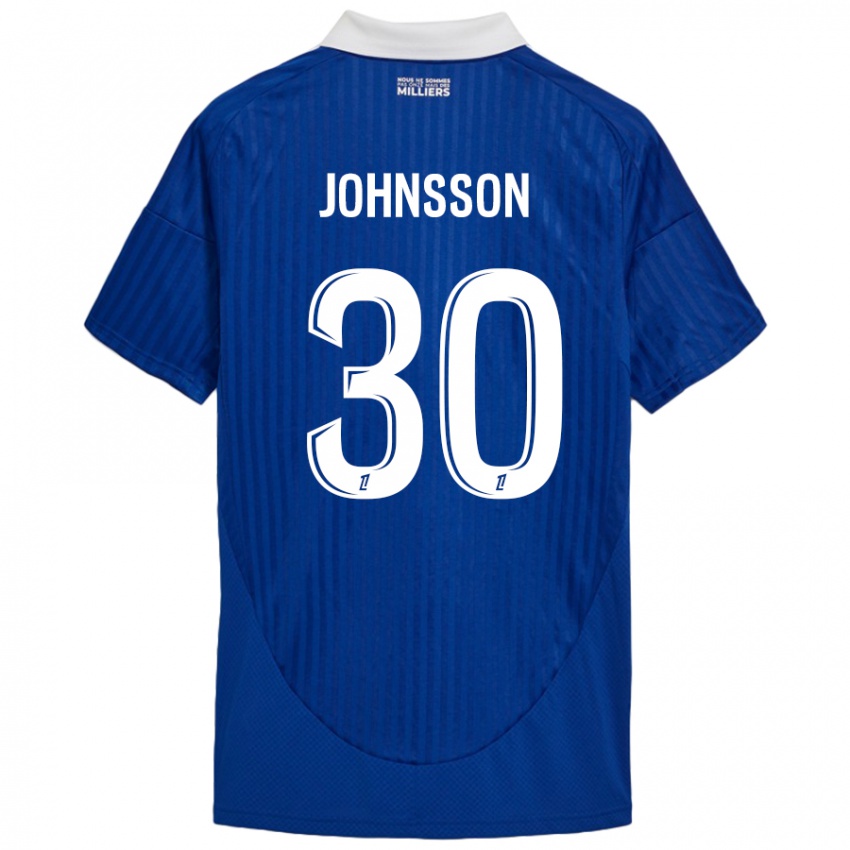 Niño Camiseta Karl-Johan Johnsson #30 Azul Blanco 1ª Equipación 2024/25 La Camisa Perú