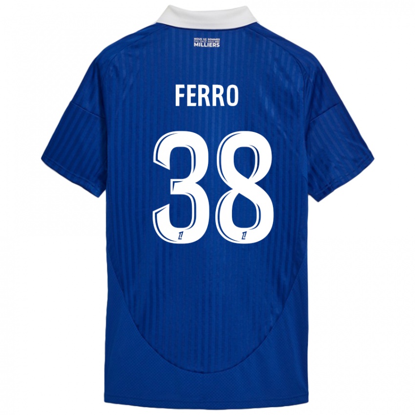 Niño Camiseta Nolan Ferro #38 Azul Blanco 1ª Equipación 2024/25 La Camisa Perú