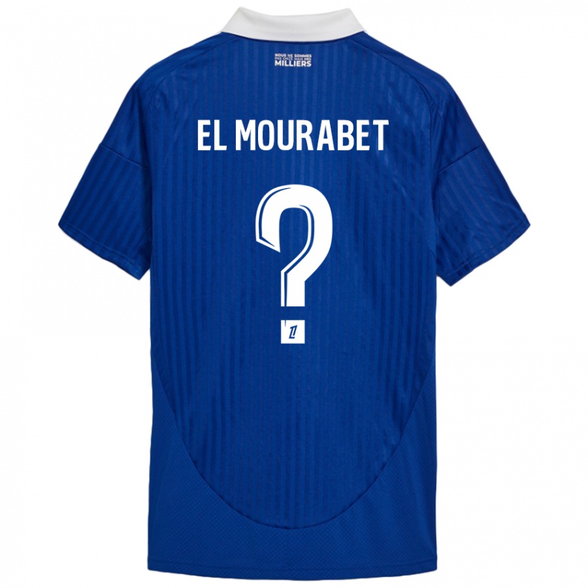 Niño Camiseta Samir El Mourabet #0 Azul Blanco 1ª Equipación 2024/25 La Camisa Perú