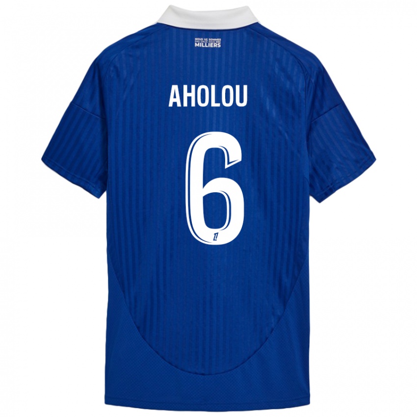 Niño Camiseta Jean-Eudes Aholou #6 Azul Blanco 1ª Equipación 2024/25 La Camisa Perú