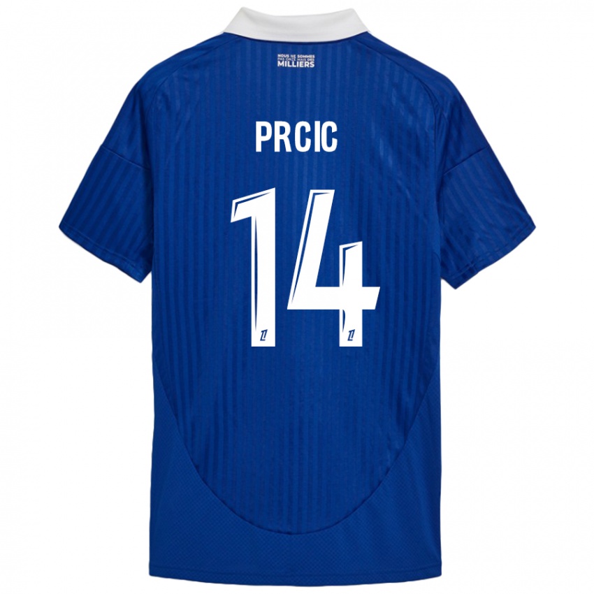 Niño Camiseta Sanjin Prcic #14 Azul Blanco 1ª Equipación 2024/25 La Camisa Perú