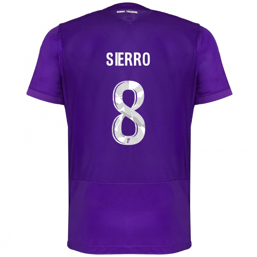 Niño Camiseta Vincent Sierro #8 Morado Blanco 1ª Equipación 2024/25 La Camisa Perú