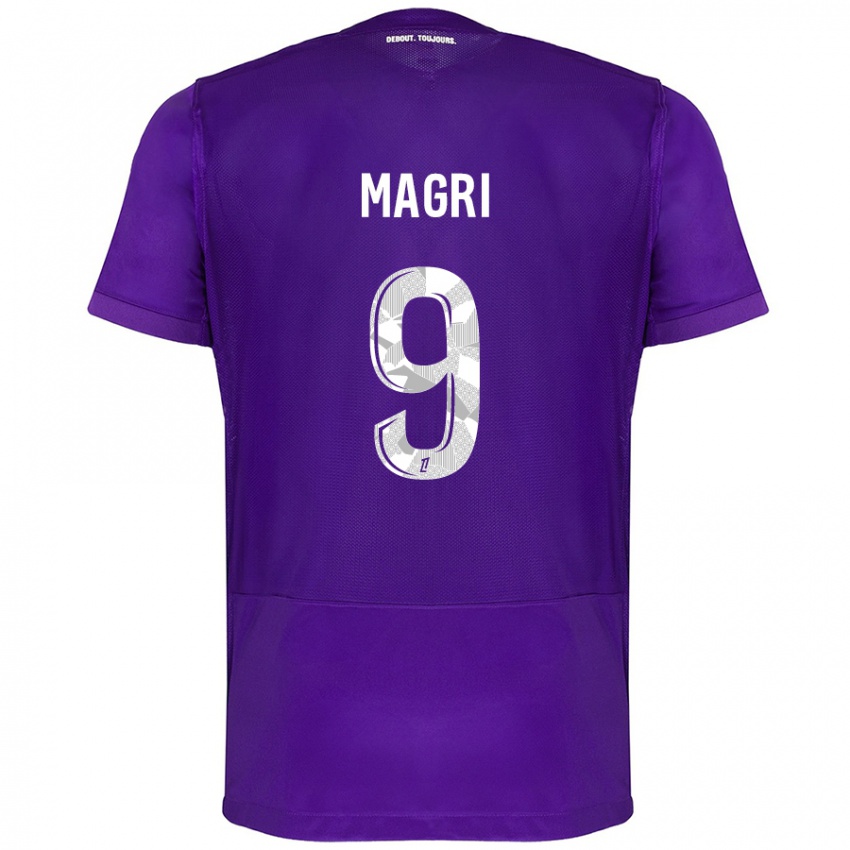 Niño Camiseta Frank Magri #9 Morado Blanco 1ª Equipación 2024/25 La Camisa Perú